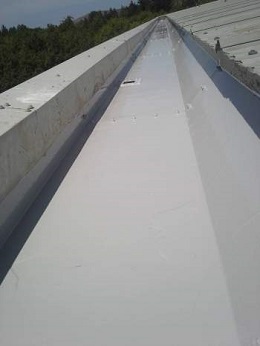 Industrial gutter lined with E-lastic in Conwy